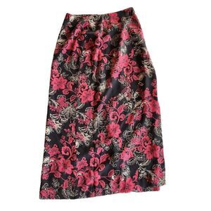 Godfrey Sport women's size 8 high waisted floral wrap skirt 90s India maxi
